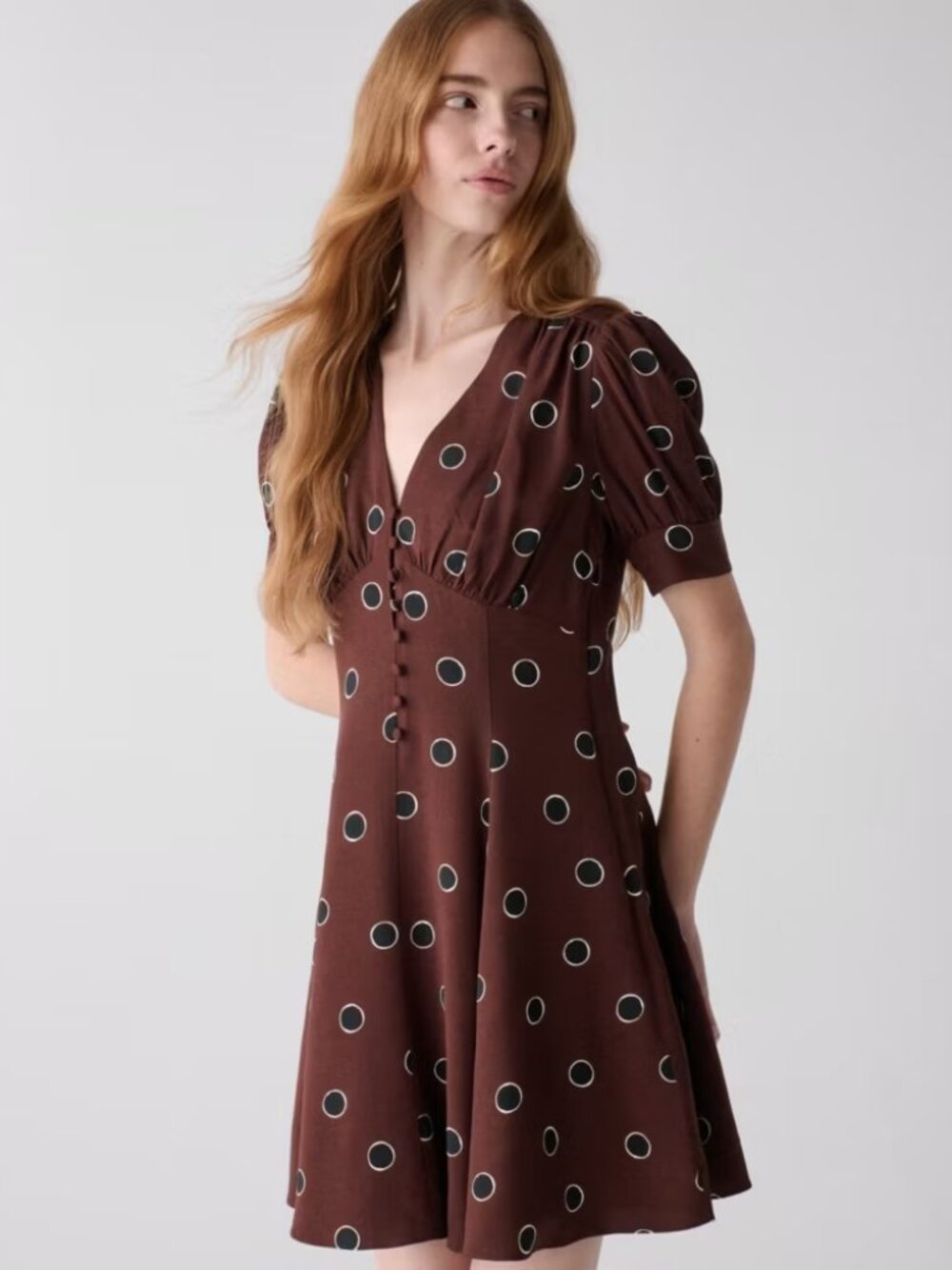 Kate Spade puff sleeve polka dot dress